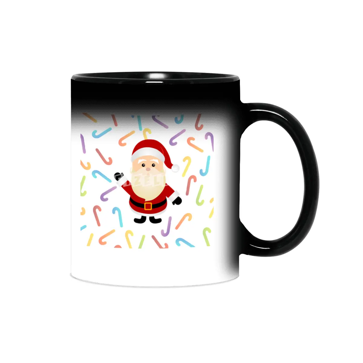 Christmas Santa Claus with colorful candy cane Sihirli Kupa