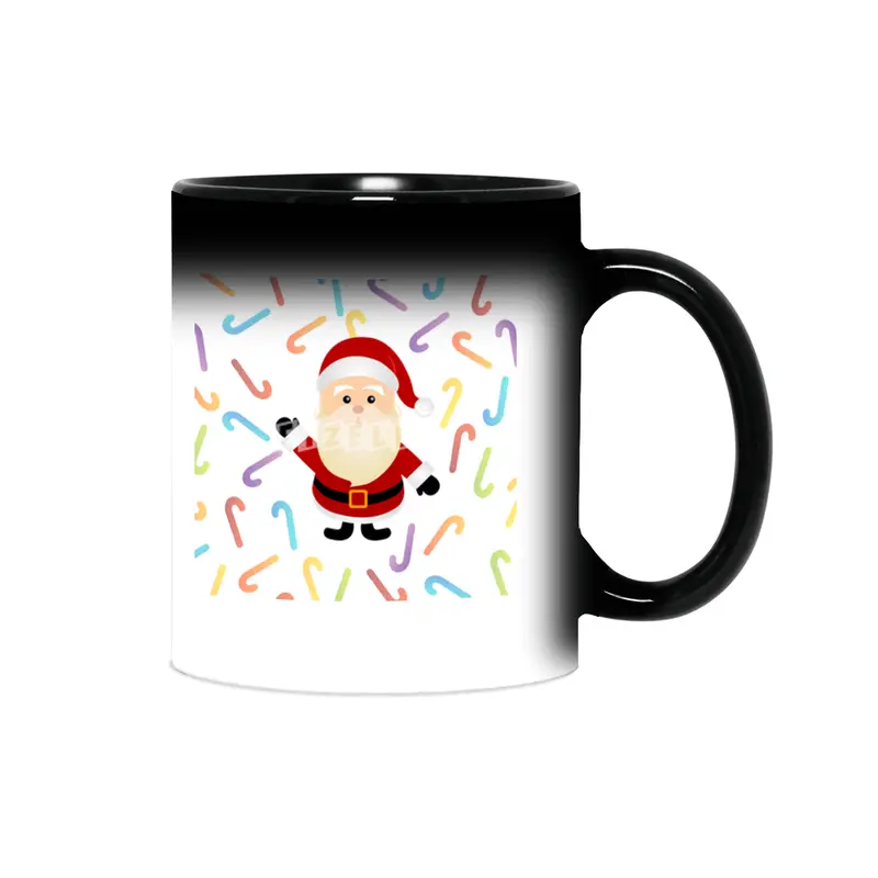 Christmas Santa Claus with colorful candy cane Sihirli Kupa