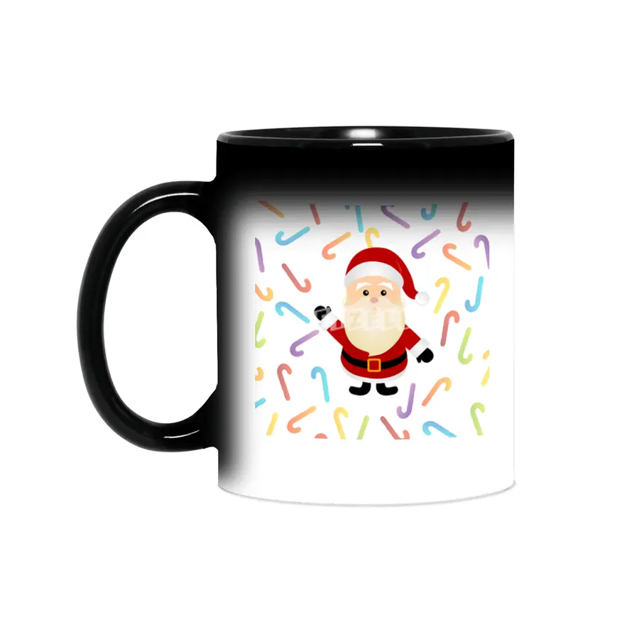 Christmas Santa Claus with colorful candy cane Sihirli Kupa