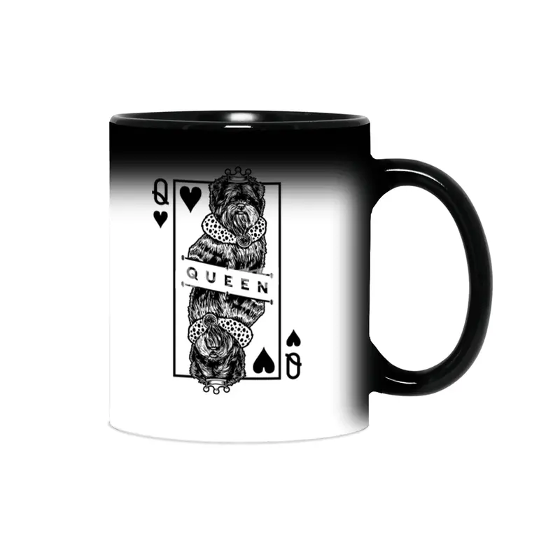 Affenpinscher Queen Of Hearts Funny Affie Dog Lover Pop Art Sihirli Kupa