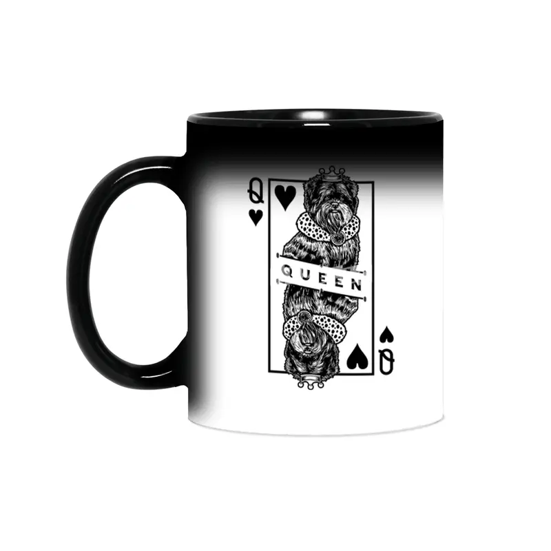 Affenpinscher Queen Of Hearts Funny Affie Dog Lover Pop Art Sihirli Kupa