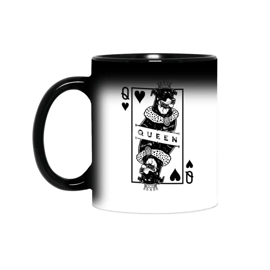Beauceron Queen Of Hearts Funny Dog Lover Pop Art Sihirli Kupa