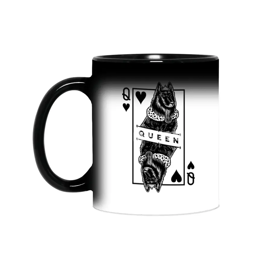 Belgian Sheepdog Queen Of Hearts Groenendael Dog Pop Art Sihirli Kupa