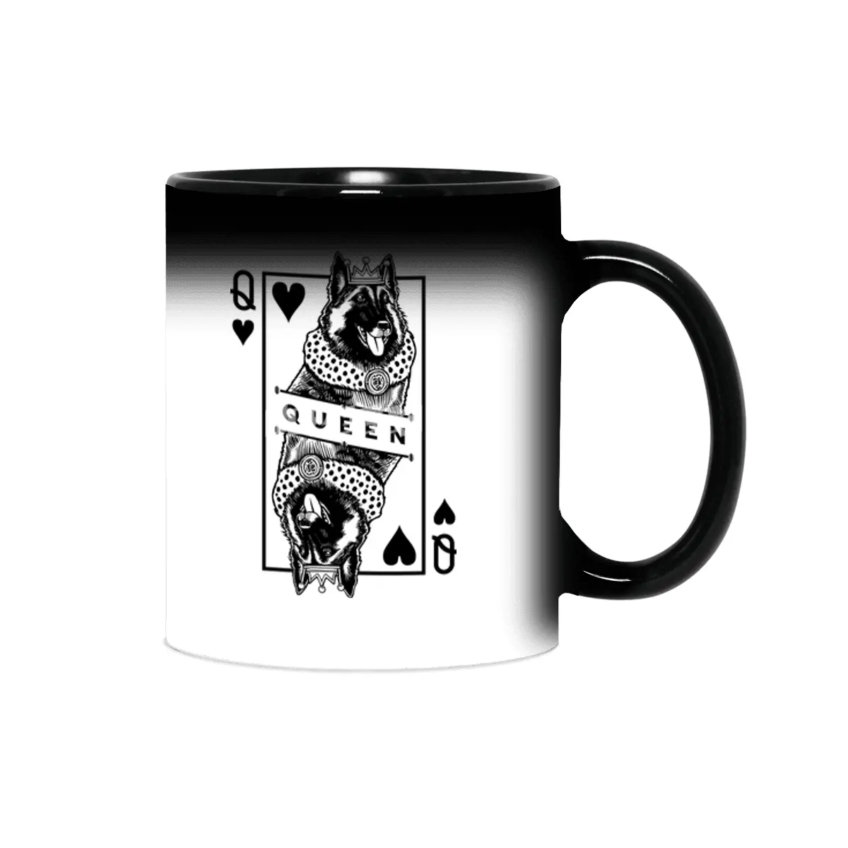 Belgian&nbsp;Tervuren Shepherd Queen Of Hearts Funny Dog Pop Art Sihirli Kupa