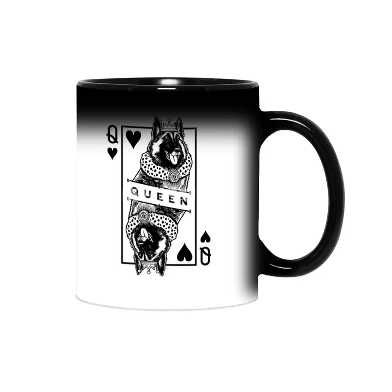 Belgian&nbsp;Tervuren Shepherd Queen Of Hearts Funny Dog Pop Art Sihirli Kupa