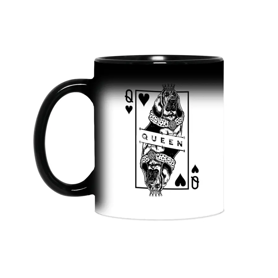 Bloodhound Queen Of Hearts Funny Dog Lover Pop Art Sihirli Kupa