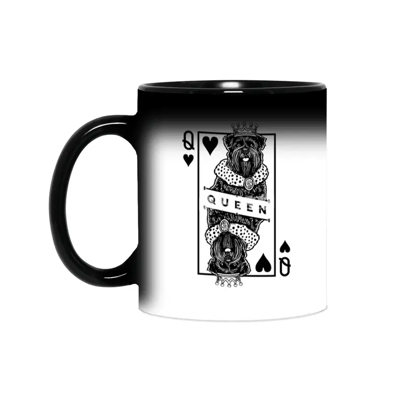 Bouvier des Flandres Queen Of Hearts Funny Dog Lover Pop Art Sihirli Kupa