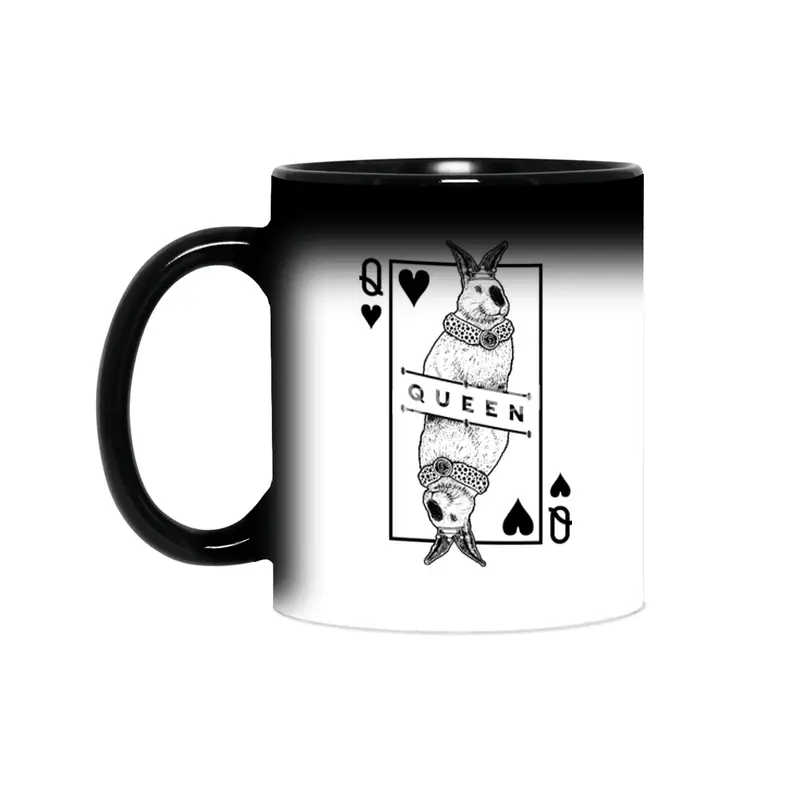 Californian Bunny Rabbit Queen Of Hearts Funny Pet Pop Art Sihirli Kupa