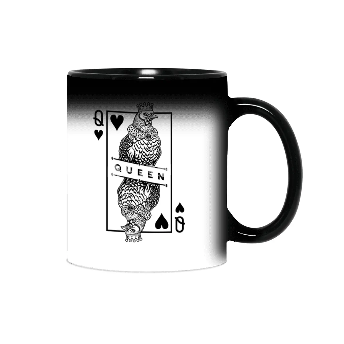 Chicken Lover Hen Queen Of Hearts Farm Poultry Pop Art Sihirli Kupa