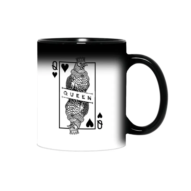 Chicken Lover Hen Queen Of Hearts Farm Poultry Pop Art Sihirli Kupa