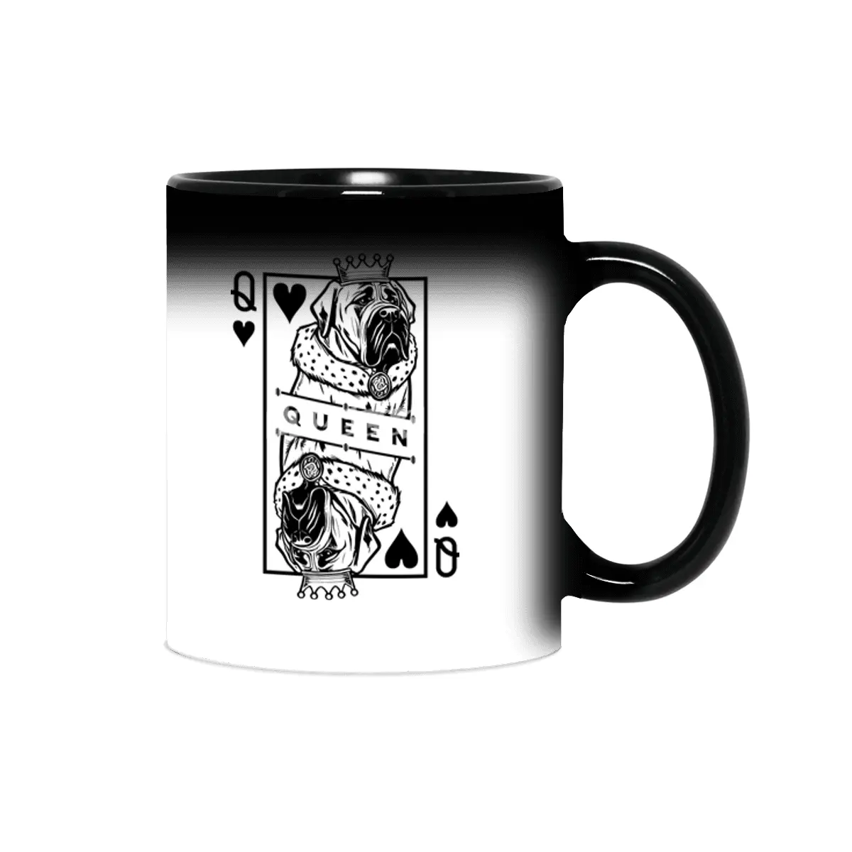 English Mastiff Queen Of Hearts Dog Playing Card Pop Art Sihirli Kupa