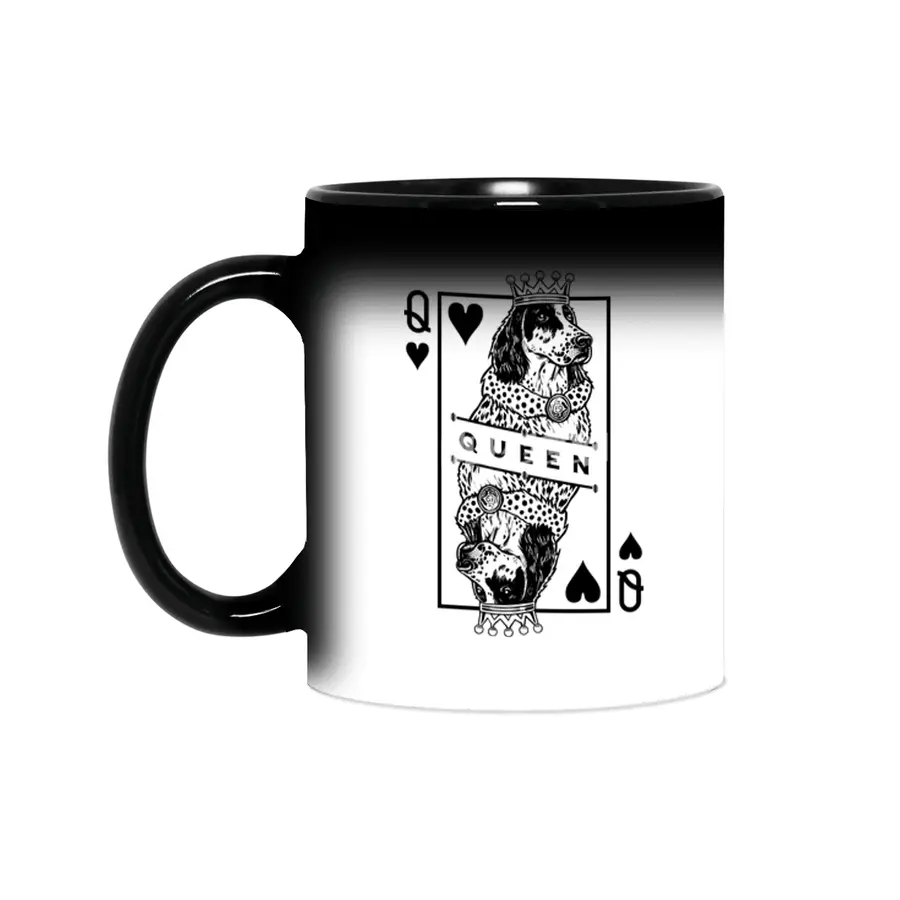 English Setter Queen Of Hearts Funny Dog Lover Pop Art Sihirli Kupa