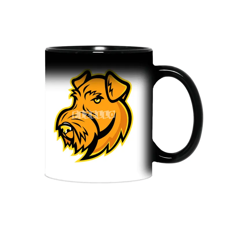 Airedale Terrier Dog Mascot Artwork Sihirli Kupa
