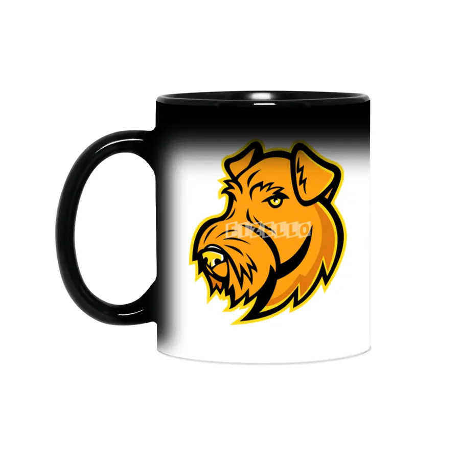 Airedale Terrier Dog Mascot Artwork Sihirli Kupa