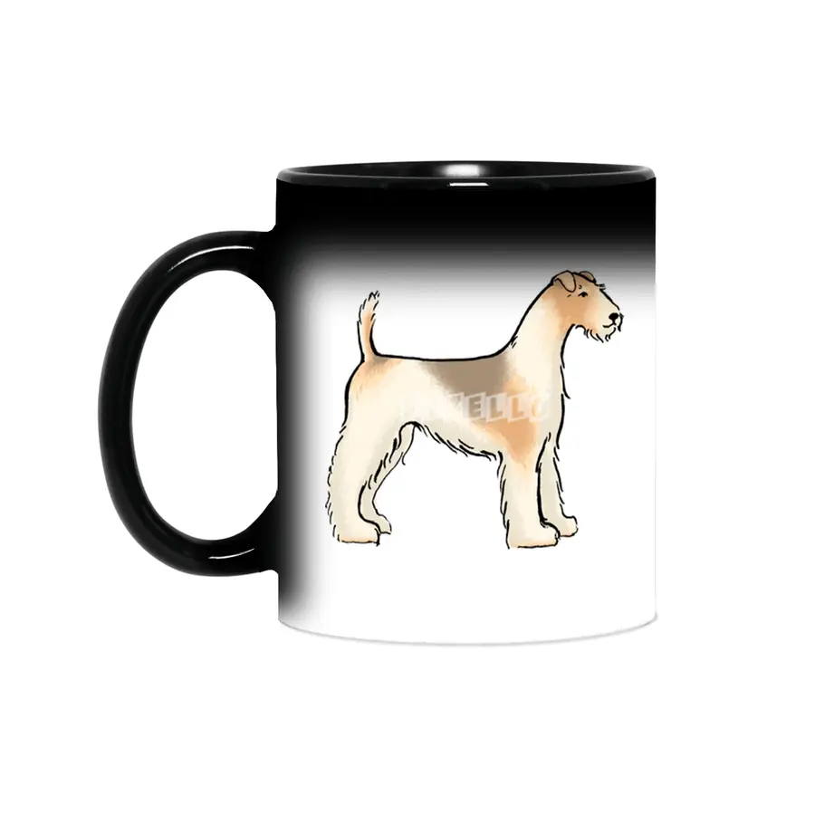 Fox Terrier, cute dog, ink sketch Sihirli Kupa