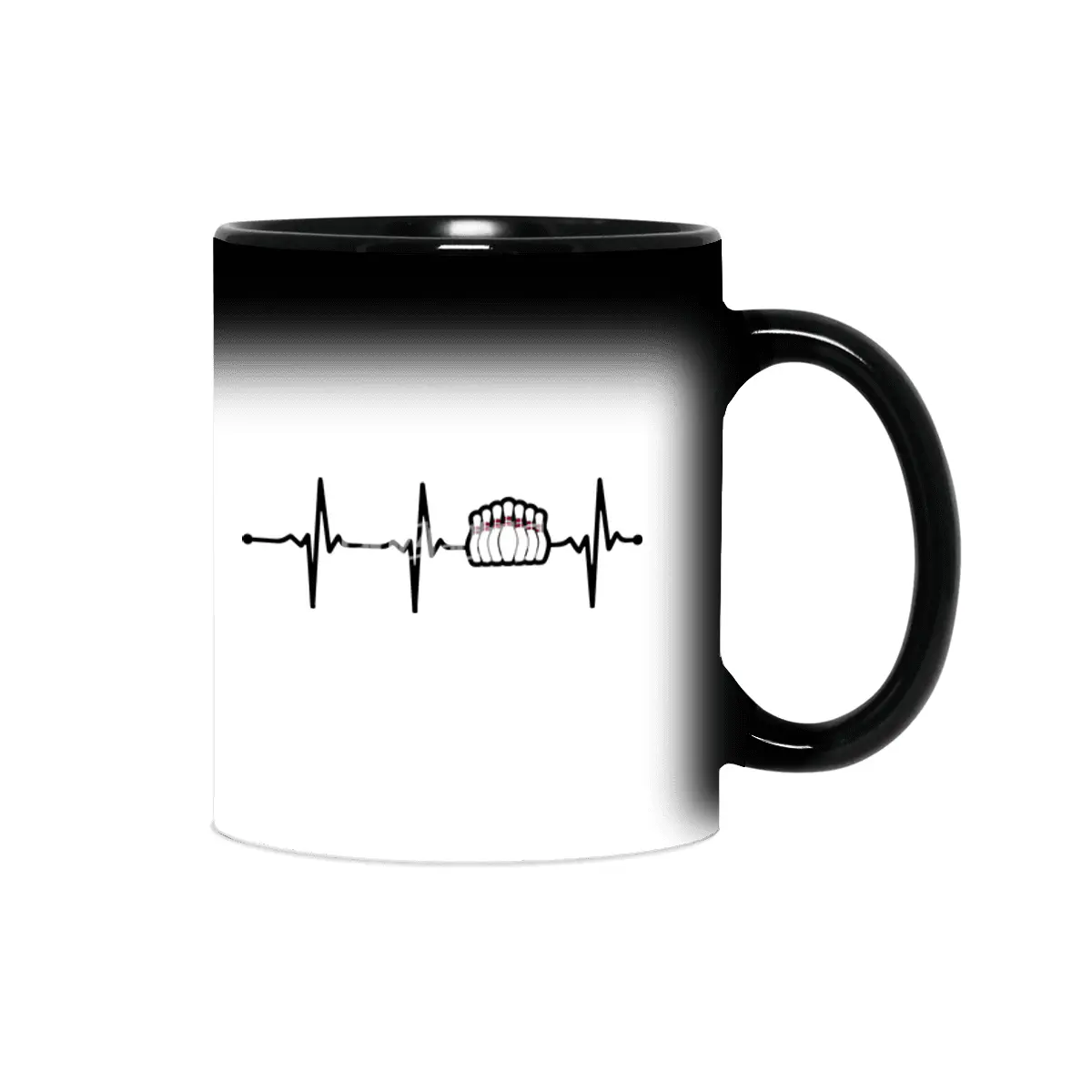 Bowling Pin in Heartbeat Ecg Lineart Style Bv Sihirli Kupa