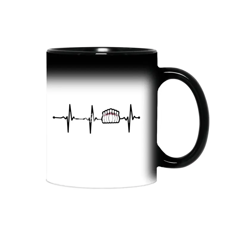 Bowling Pin in Heartbeat Ecg Lineart Style Bv Sihirli Kupa
