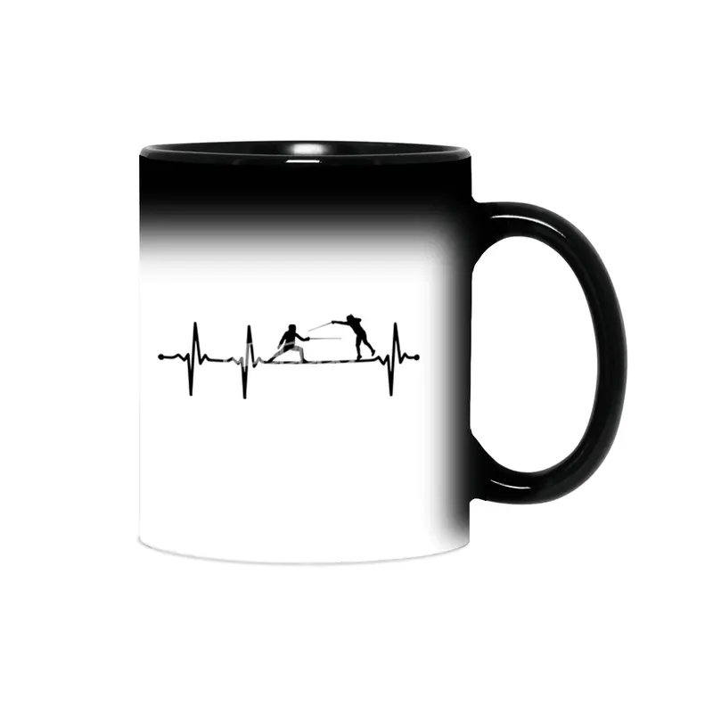 Fencing Swordsmanship Duel Heartbeat ECG Style Bv Sihirli Kupa