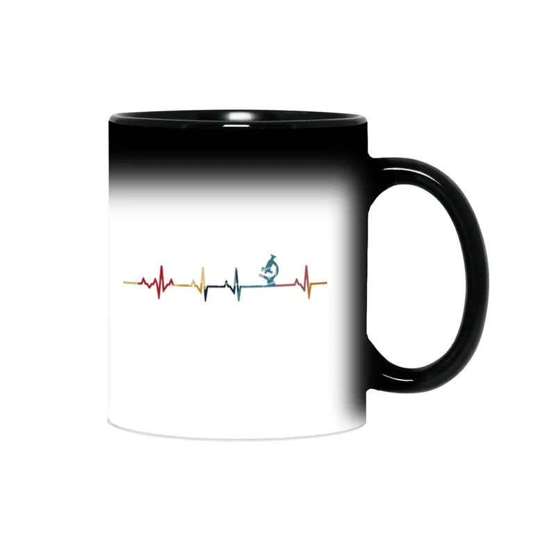 Scientist Heartbeat Gifts Funny Microscope Graphic Vintage Sihirli Kupa