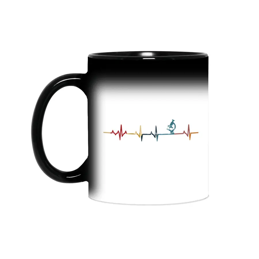 Scientist Heartbeat Gifts Funny Microscope Graphic Vintage Sihirli Kupa