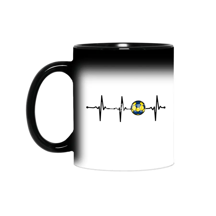 Handball Ball Ecg Minimalist Heartbeat Pulse Bv Sihirli Kupa