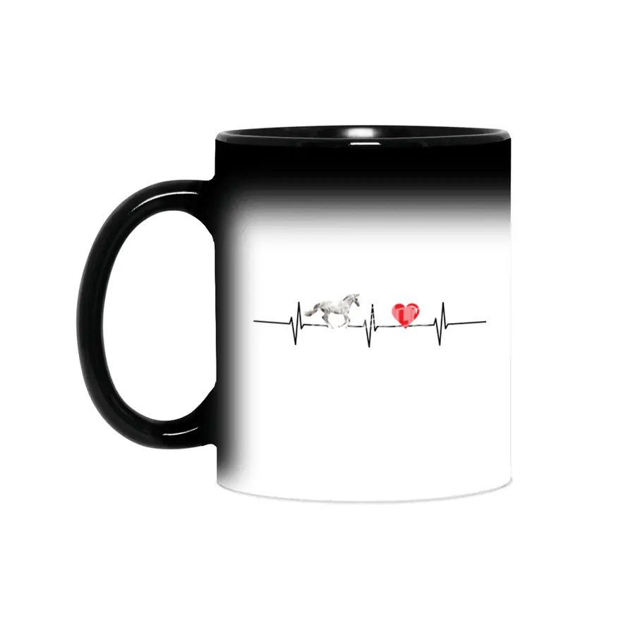 Horse Horse Love Heart Heartbeat Riding Sihirli Kupa
