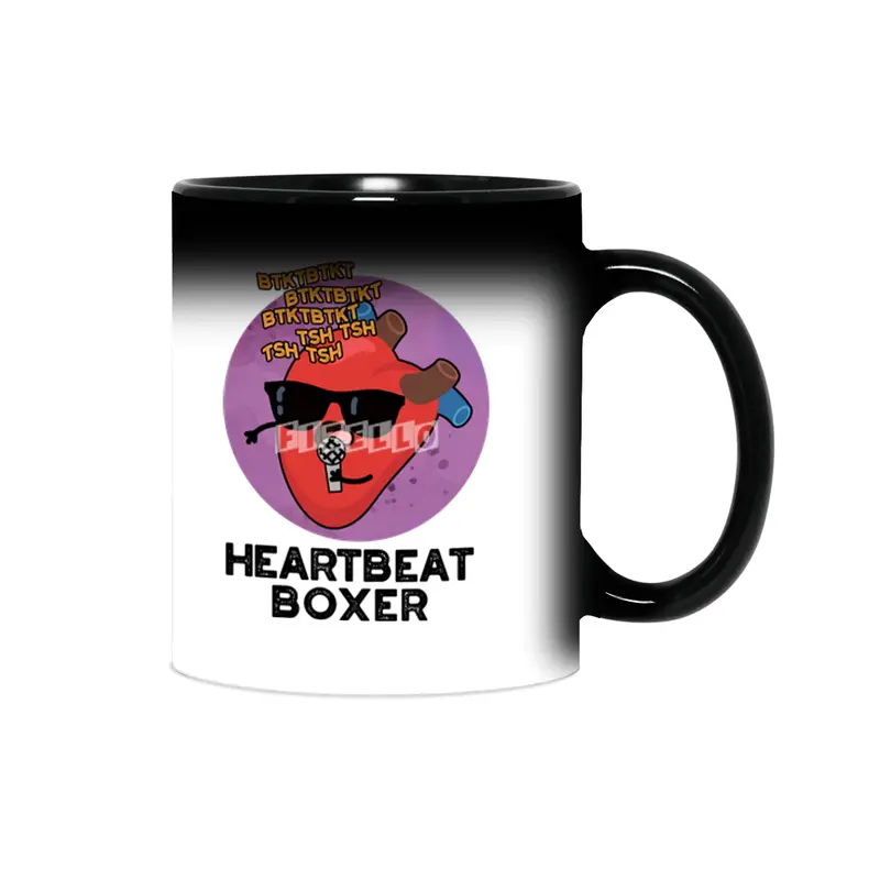 Heartbeat Boxer Cute Music Heart Pun Sihirli Kupa