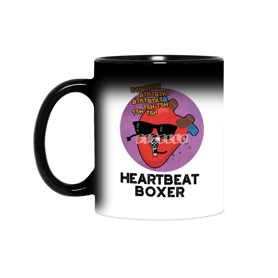 Heartbeat Boxer Cute Music Heart Pun Sihirli Kupa