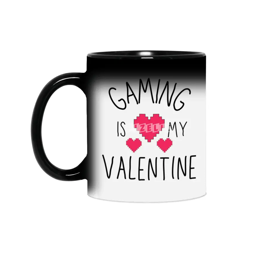 Gaming Is My Valentine 8 Bit Heart Sihirli Kupa
