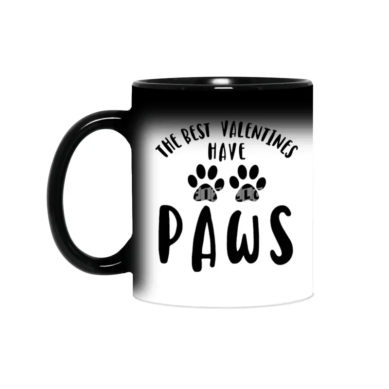 The best valentines have paws, My Valentine has Paws, Dog Valentines Day Sihirli Kupa