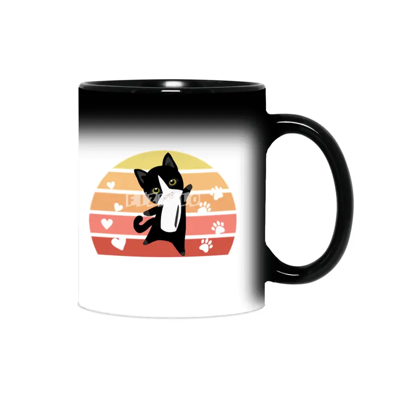 My Cat Is My Valentine Black Cat Vintage Sihirli Kupa