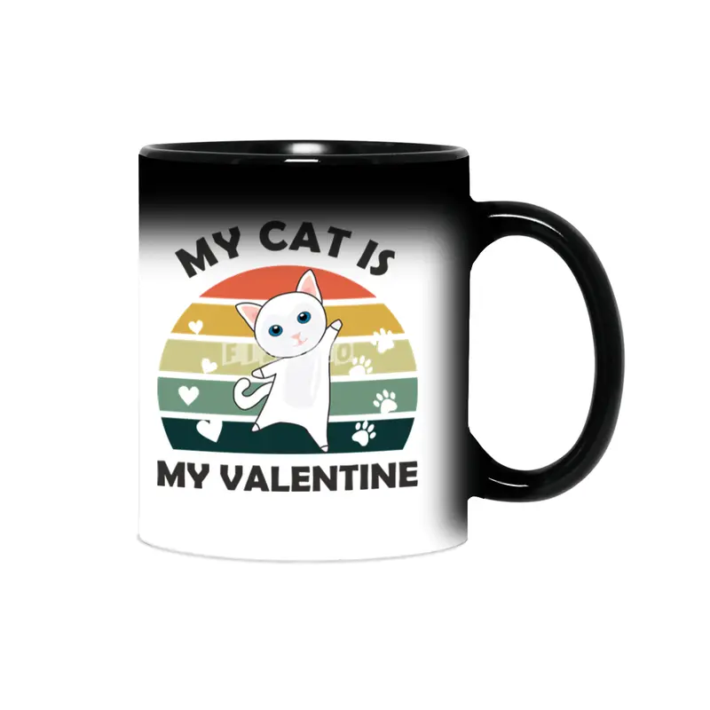 My Cat Is My Valentine Cats Vintage Cute Animals Sihirli Kupa