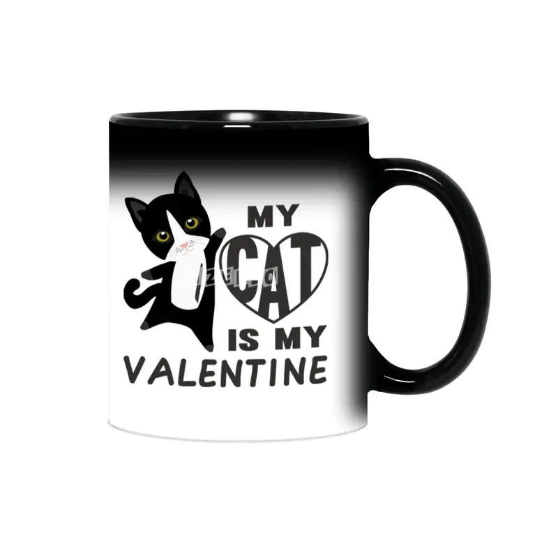 My Cat Is My Valentine Cute Cats For Women Heart Sihirli Kupa