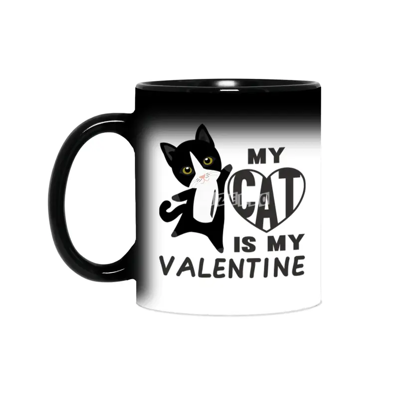 My Cat Is My Valentine Cute Cats For Women Heart Sihirli Kupa
