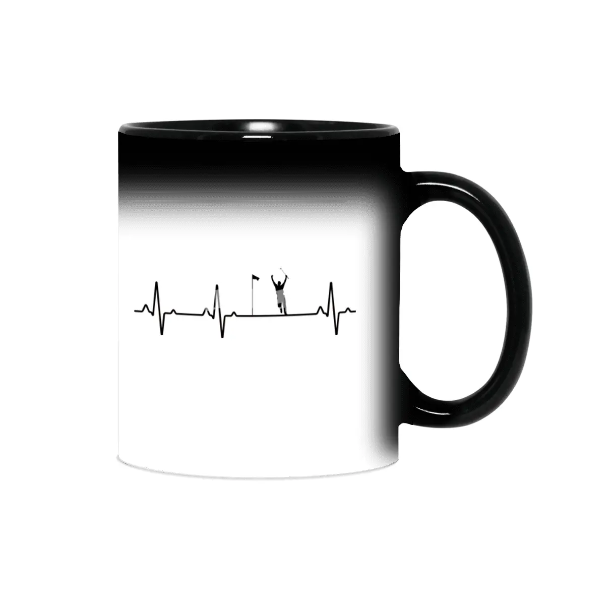 EKG Heartbeat Golf Golfer Design Sihirli Kupa