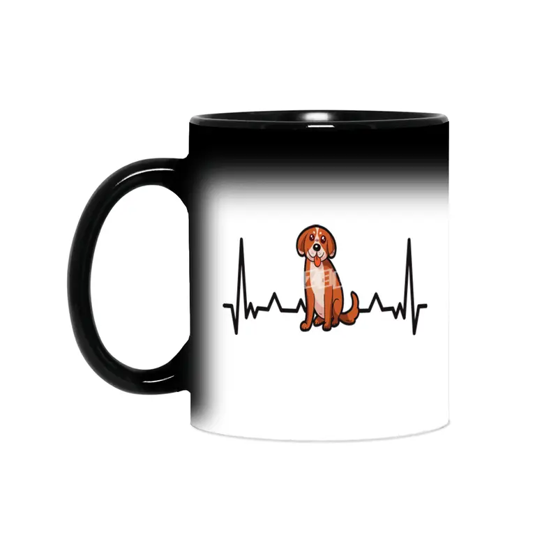 Cute Dog Puppy Heartbeat for Dog Lovers Sihirli Kupa