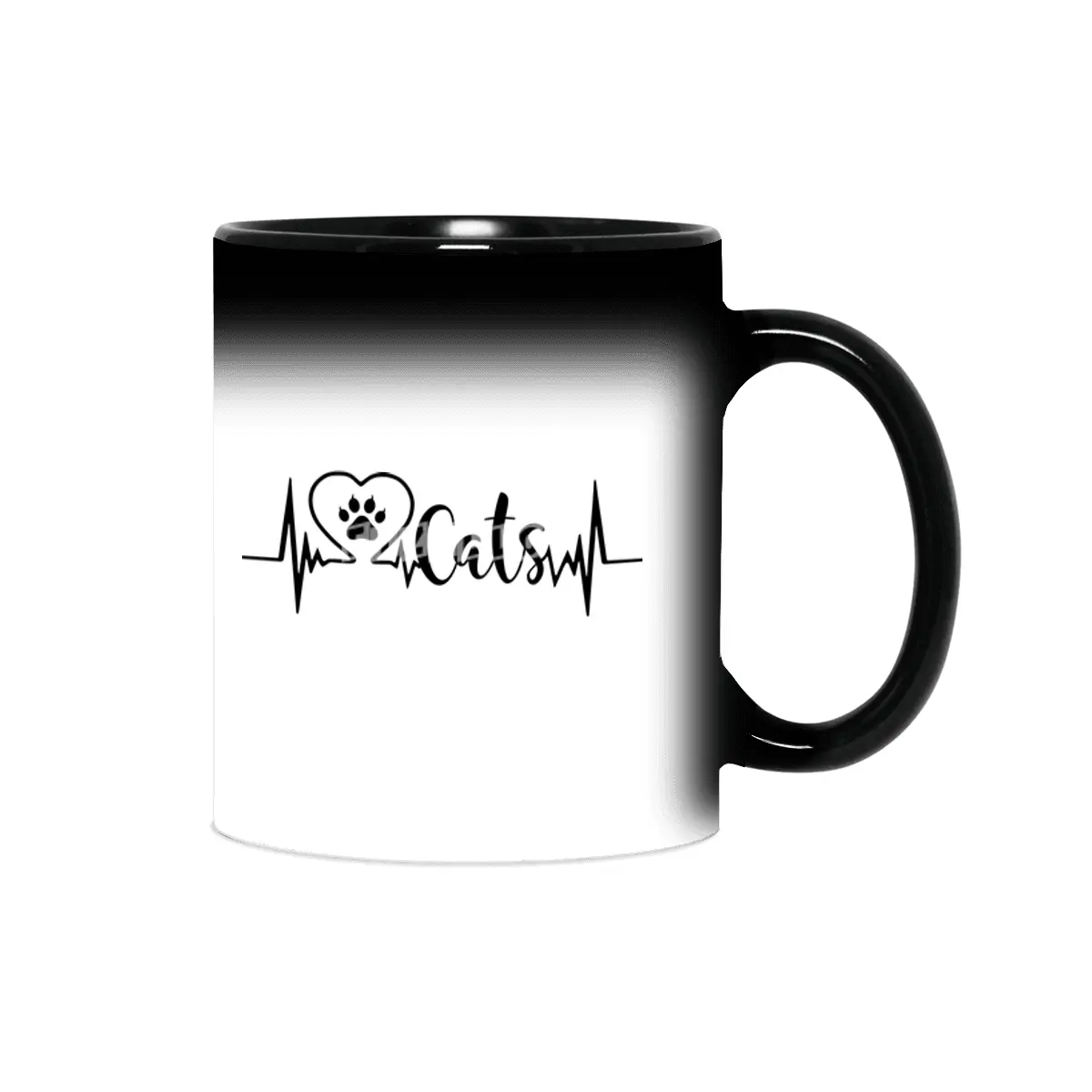 CAT LOVER GIFTS CATS HEARTBEAT Sihirli Kupa