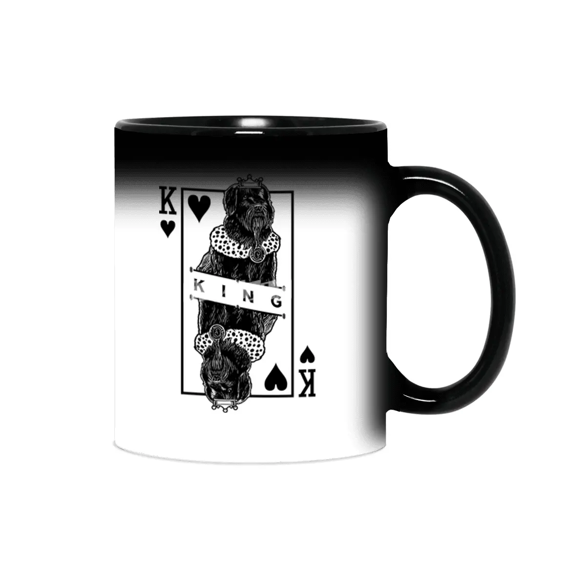 Black Russian Terrier King Of Hearts BRT Dog Lover Pop Art Sihirli Kupa