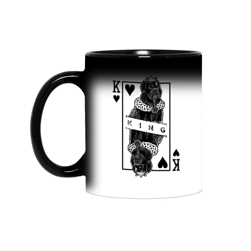 Black Russian Terrier King Of Hearts BRT Dog Lover Pop Art Sihirli Kupa