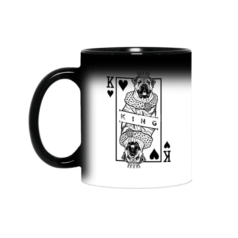 Boerboel King Of Hearts Funny Dog Lover Pop Art Sihirli Kupa