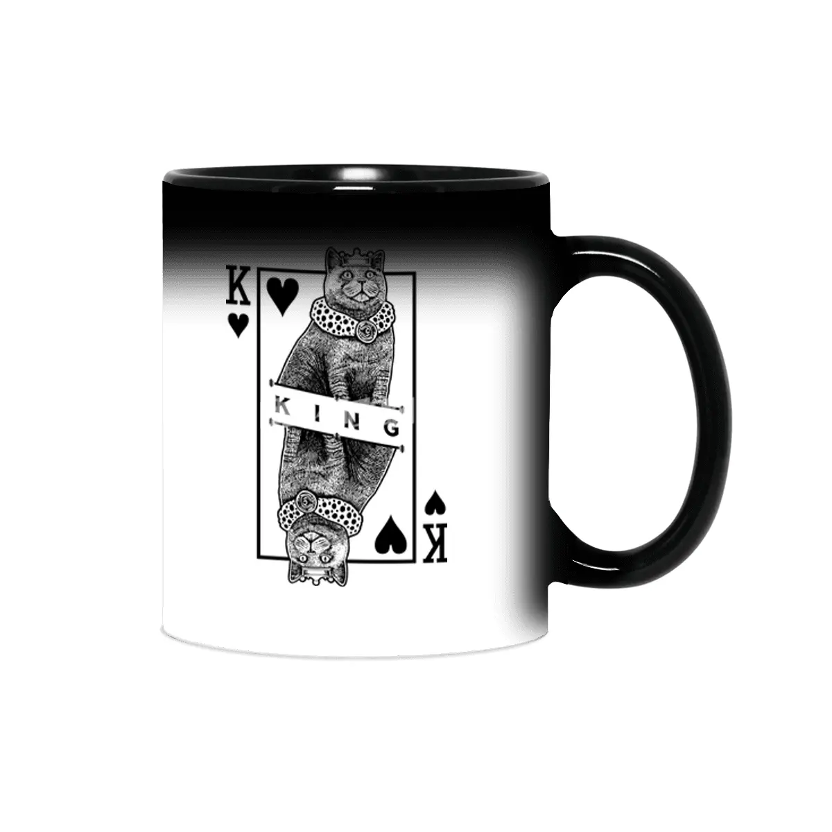 British Shorthair King Of Hearts Funny Cat Lover Pop Art Sihirli Kupa