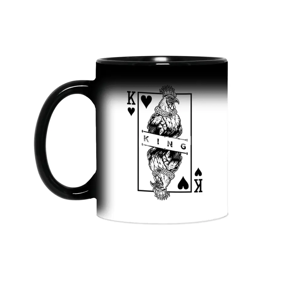 Chicken Lover Rooster King Of Hearts Farm Poultry Pop Art Sihirli Kupa