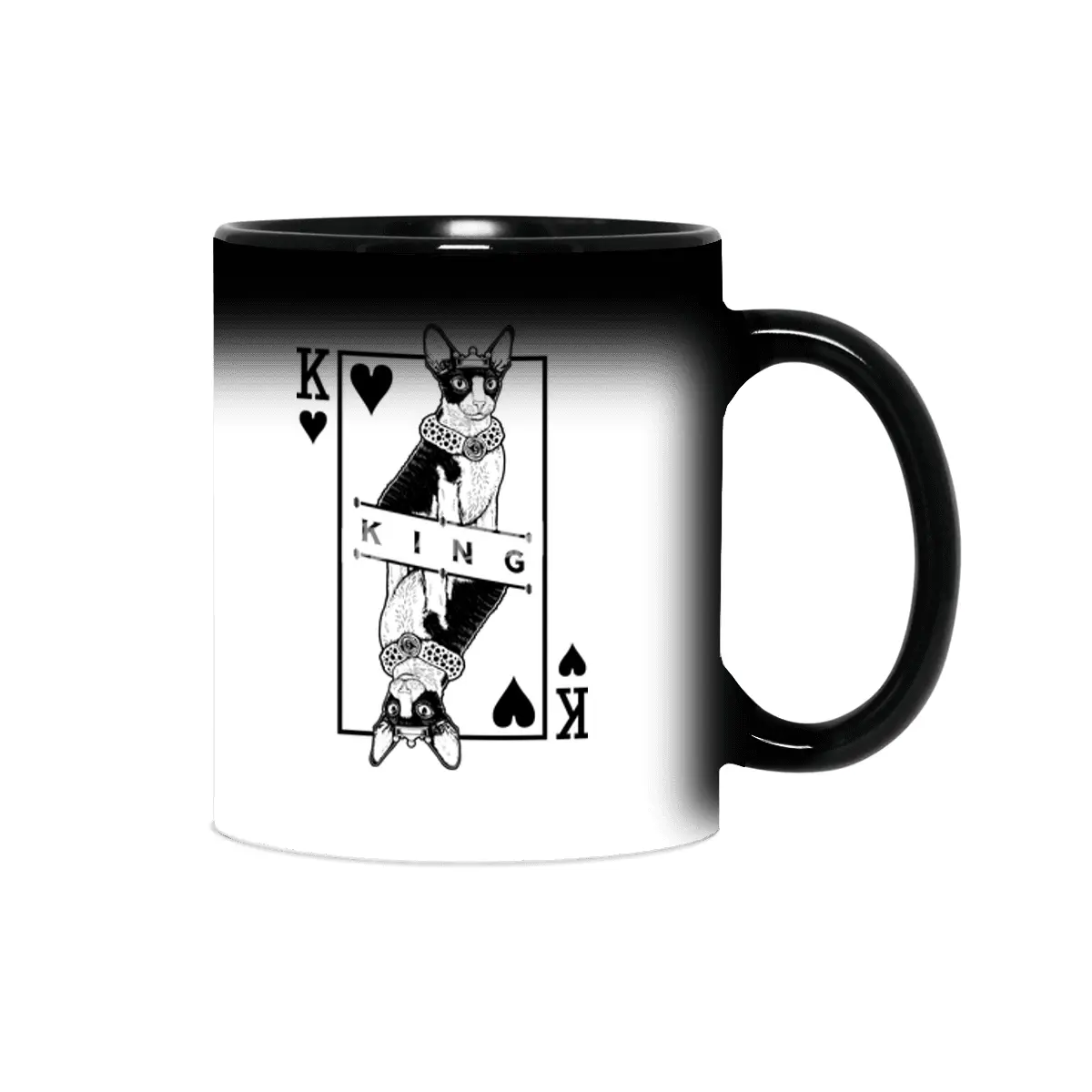 Cornish Rex Cat Lover King Of Hearts Funny Pop Art Sihirli Kupa