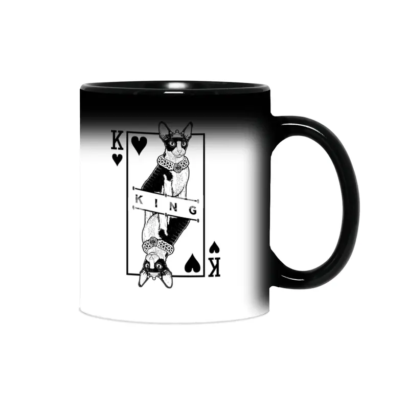 Cornish Rex Cat Lover King Of Hearts Funny Pop Art Sihirli Kupa