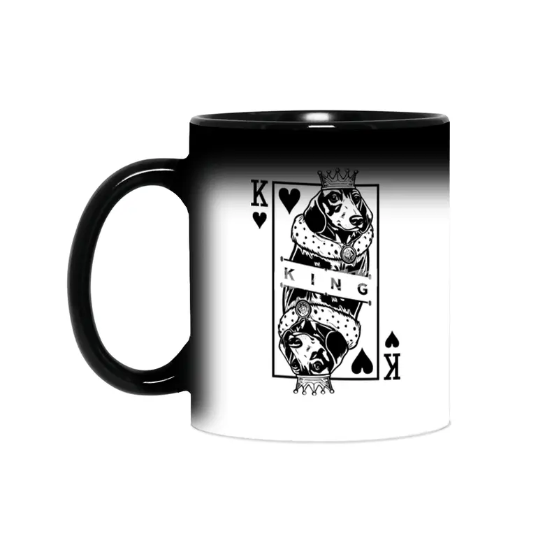 Dachshund King Of Hearts Dog Lover Playing Card Pop Art Sihirli Kupa
