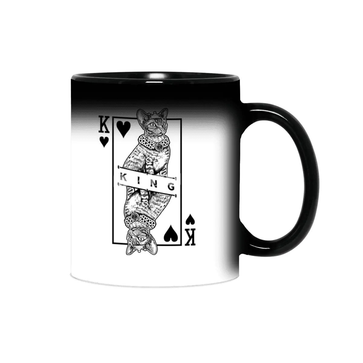 Devon Rex Cat Lover King Of Hearts Funny Pop Art Sihirli Kupa