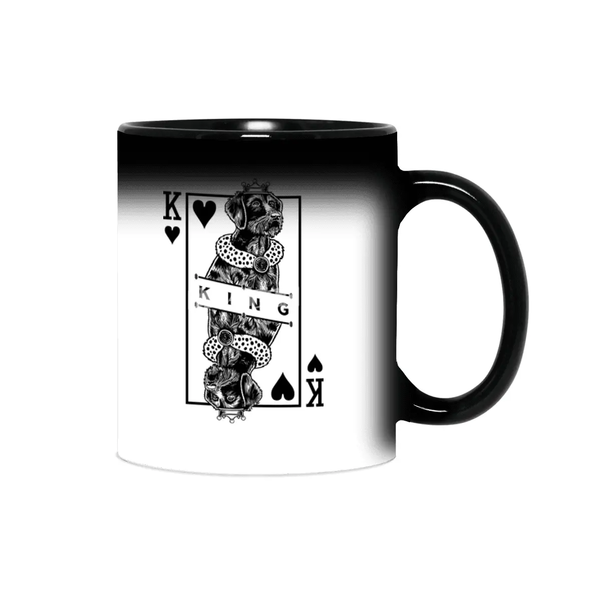 German Wirehaired Pointer King Of Hearts Dog Lover Pop Art Sihirli Kupa