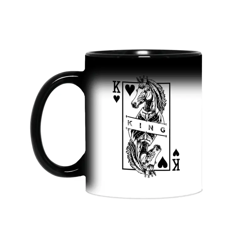 Horse Lover King Of Hearts Funny Equestrian Equine Pop Art Sihirli Kupa
