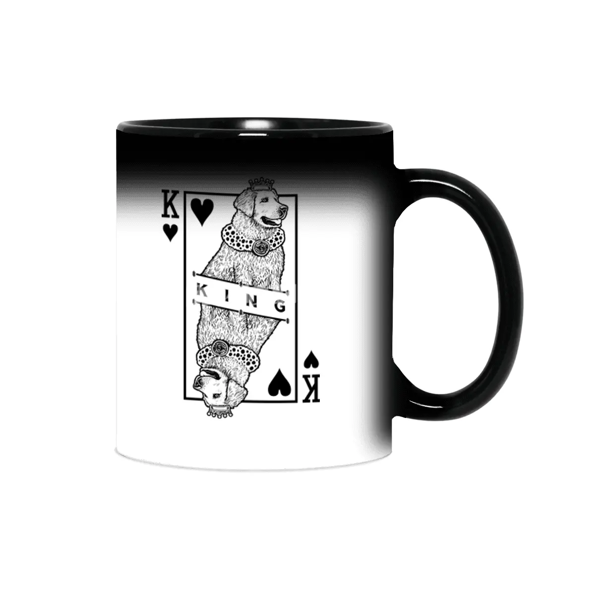 Hungarian Kuvasz King Of Hearts Funny Dog Lover Pop Art Sihirli Kupa