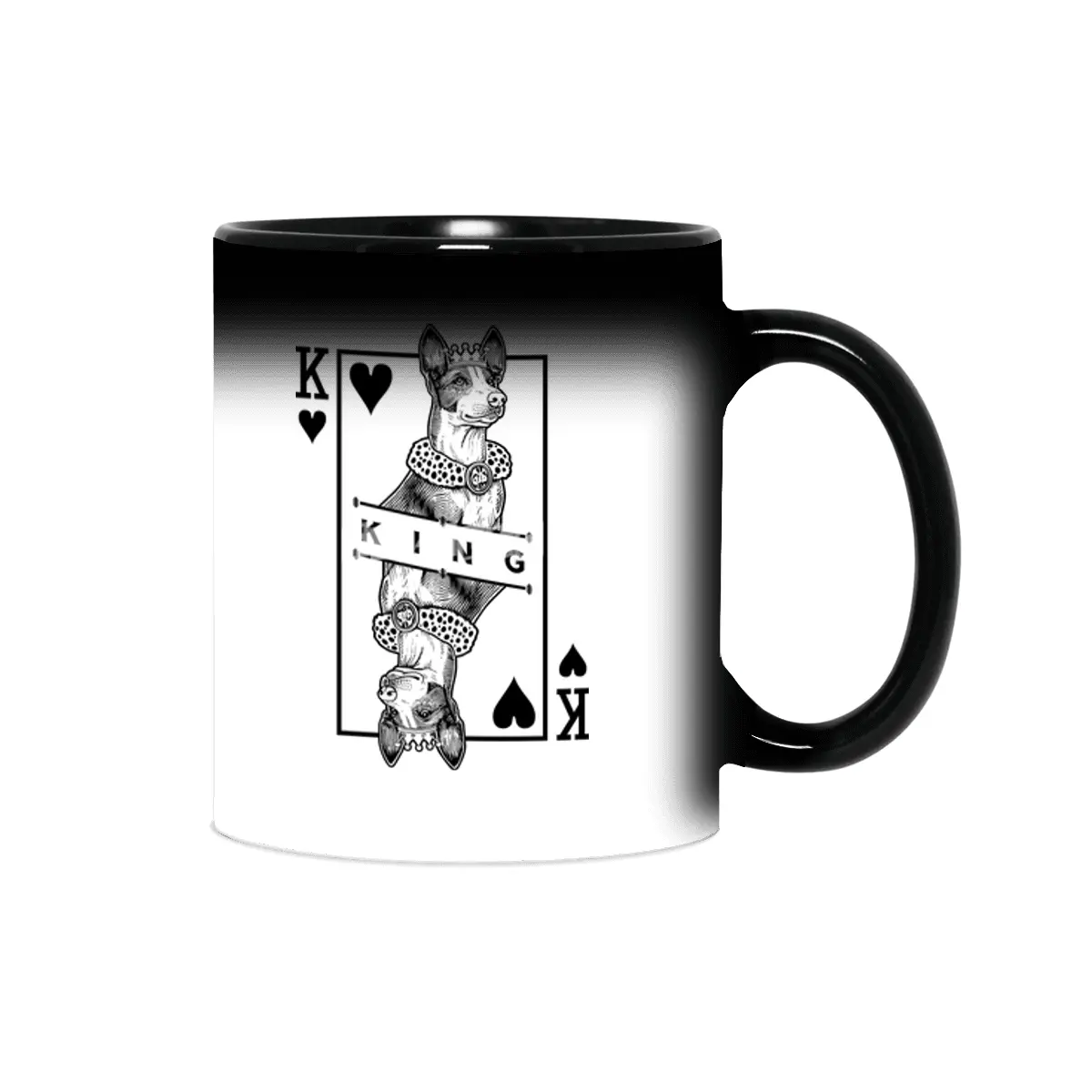 Ibizan Hound King Of Hearts Funny Ibiza Dog Lover Pop Art Sihirli Kupa